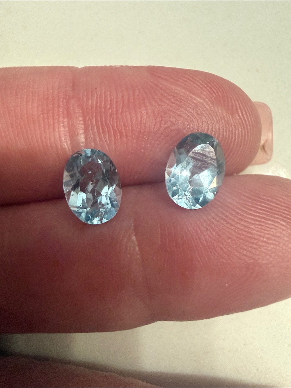 Set of 2 Oval Blue Topaz Stones